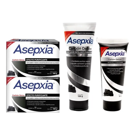 Asepxia Carbon Jabon 100g X 2 Uni+exfoli - g a $389