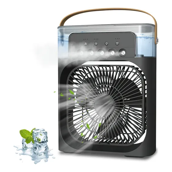 Ventilador De Aire Acondicionado Portátil Mini Enfriador Usb Color Negro