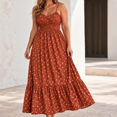 Vestido Lastex Alcinha Leve Decote V Feminino Longo Moda