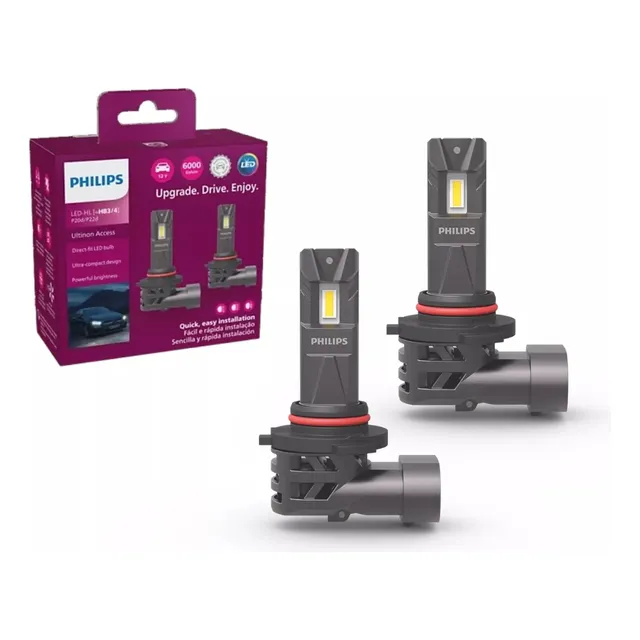Par Lâmpada Led Philips Ultinon Access Hb3 Hb4 12v 6000k