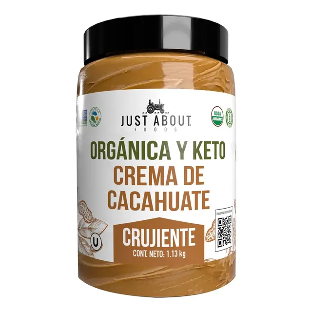 Crema De Cacahuate Orgánica Y Keto Just About Foods 1.13 kg