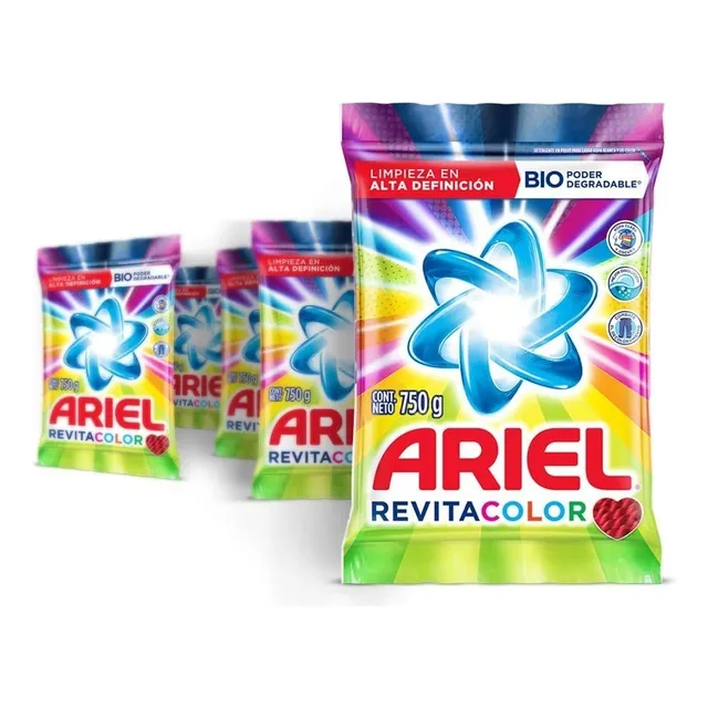 Detergente En Polvo Ariel Revitacolor 750 G Cada Unidad
