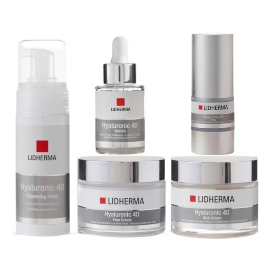 Lidherma Set Hyaluronic 4d Limpieza Serum Crema Facial Ojos 