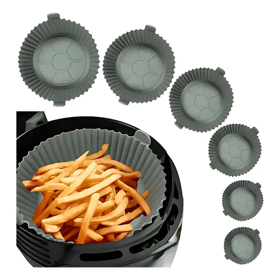 Pack 6 Bandejas De Silicona Air Frayer Molde Reutilizable