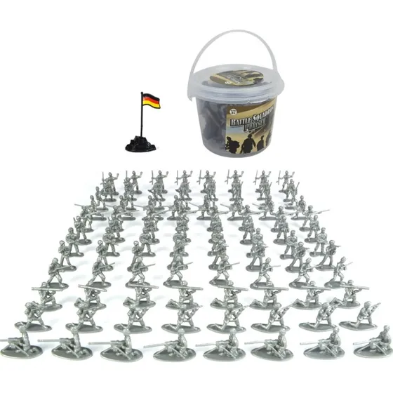 Soldados De Juguete Plastico Set 100 Unidades Grises