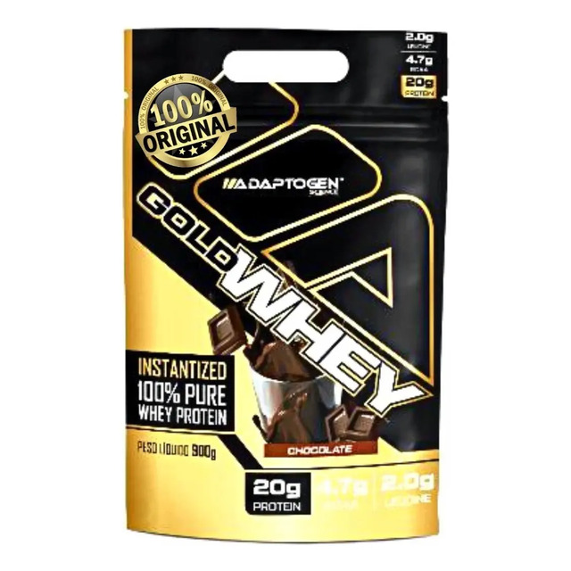 Gold Whey Adaptogen Refil 100% Puro E Concentrado 900 G Sabor Chocolate Gold Whey Adaptogen Refil 100% Puro E Concentrado 900 G Sabor Chocolate