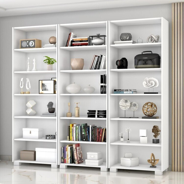 Kit 3 Estantes Para Livros 5 Prateleiras 188cmx181,5cm Wt Kit 3 Estantes Para Livros 5 Prateleiras 188cmx181,5cm Wt