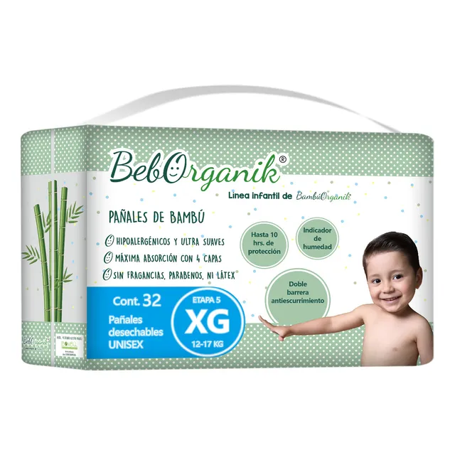 Pañales Desechables De Bambú Bebés Extra Grande Etapa 5 Género Sin género Talla Extra grande (XG)