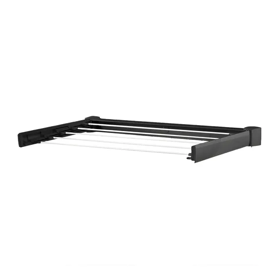 Tender Extensible Acero Para Pared Negro 60cm 4 Varillas