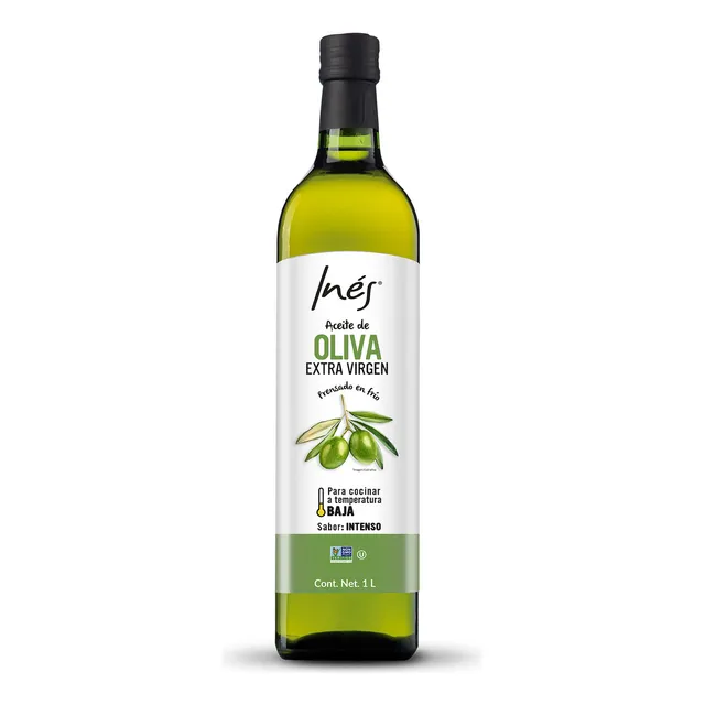 Aceite De Oliva Extra Virgen Sin Gluten Inés 1 Litro Sabor Intenso Prensado en Frio