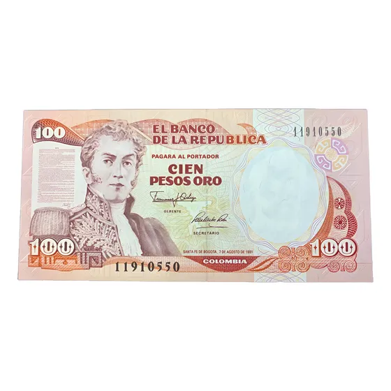 Colômbia - 100 Pesos De 1.991 -