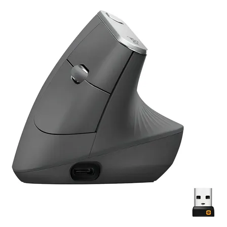 Mouse Ergonómico Avanzado Logitech Mx Vertical, Grafito Color Gris