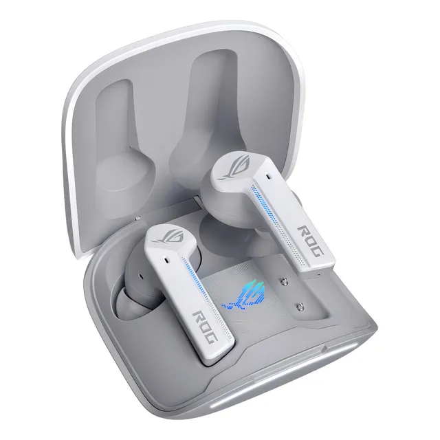 Auriculares in-ear gamer inalámbricos Asus ROG Rog Cetra TWS True Wireless blanco con luz LED