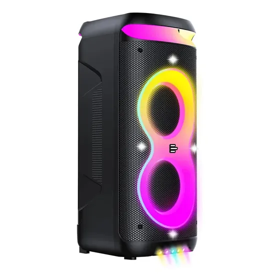 Caixa de Som Bluetooth PulseBox 3 1400W TWS Karaoke LED Preto - SP511