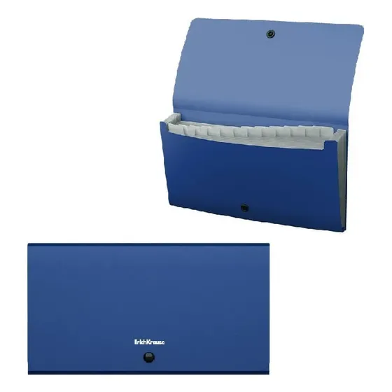 Archivador Acordeón 12 Div Cheques Plástico Azul 59251