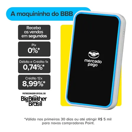 Maquininha de Cartão do Mercado Pago Point Air MP300- CHIP VIVO