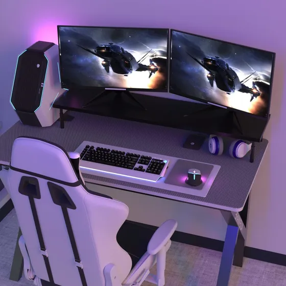 Soporte Monitor Doble Para Escritorio Largo Bambu 3 Pata