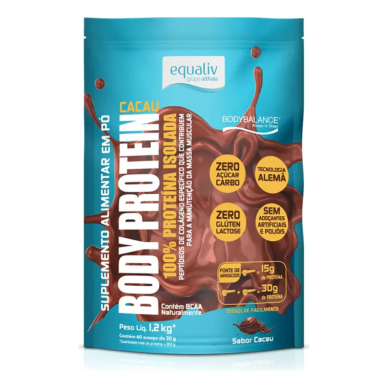 Body Protein Equaliv Cacau 1,2kg proteína sem lactose Body Protein Equaliv Cacau 1,2kg proteína sem lactose