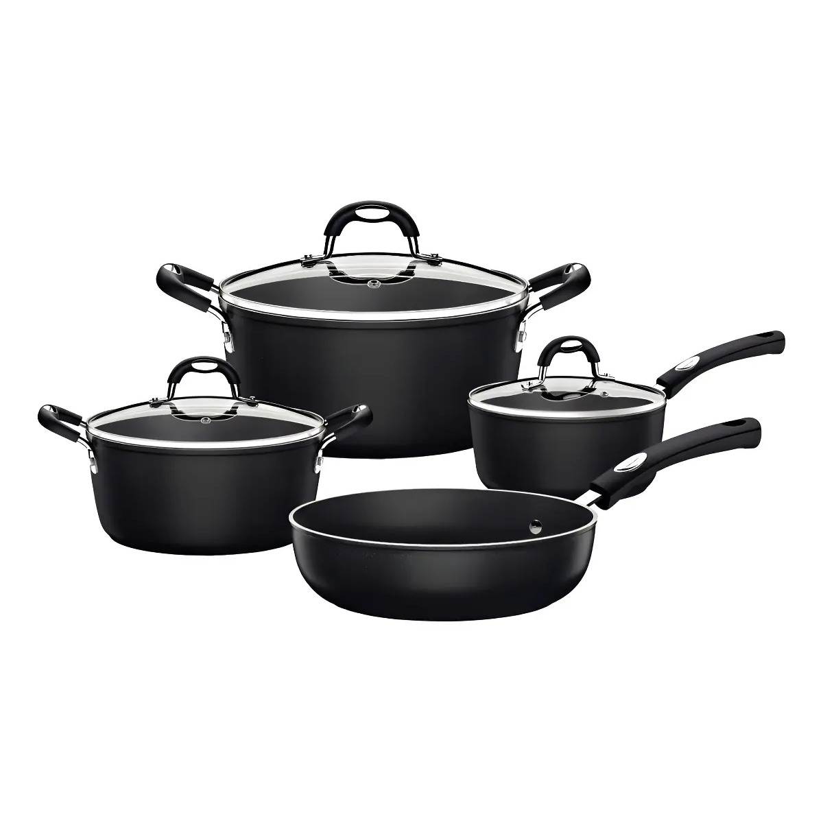Jogo De Panelas Mônaco Induction Antiaderente Starflon Premium 4 Peças Preto Tramontina...