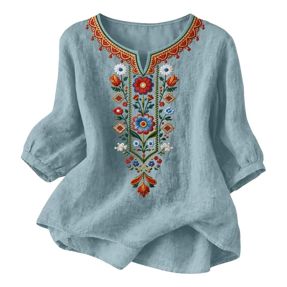 Blusas Bordadas Para Mujer, Estilo Bohemio, Talla Grande R