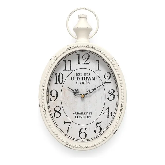 Menterry Reloj De Pared Ovalado Retro Pequeño, Estilo Antigu