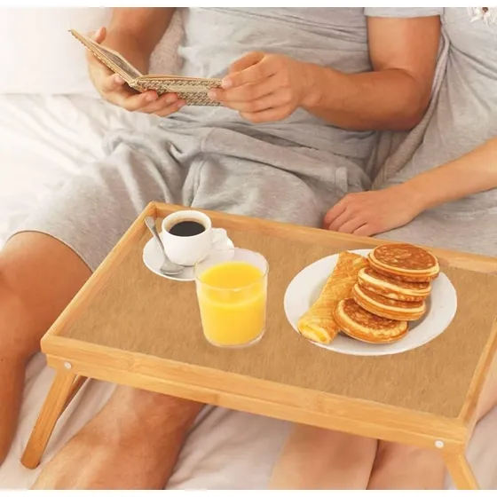 Bandeja Plegable Bambu Desayuno Cama Laptop Mesa Multifuncio