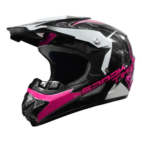Casco Ces Moto Cross Dh Spark Tiki Rosado Certificado