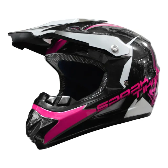 Casco Ces Moto Cross Dh Spark Tiki Rosado Certificado