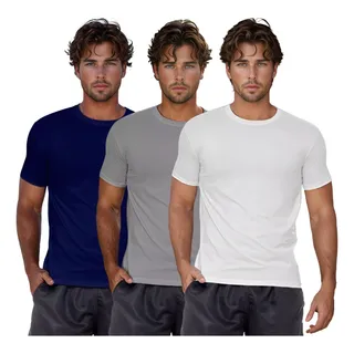 Kit 3 Camiseta Academia Masculina Camiseta Basica Dry Fit Uv Kit 3 Camiseta Academia Masculina Camiseta Basica Dry Fit Uv