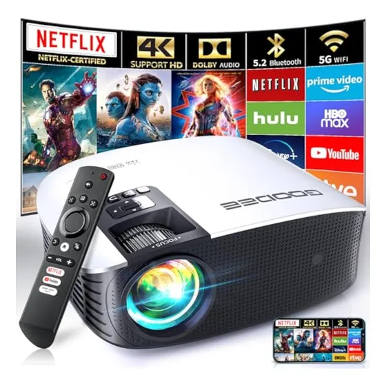 Goodee Proyector Inteligente 4k Con Wifi 5g Y