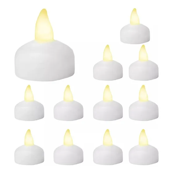 Velas De Te Led Flotantes ,12 Pz Color Cálido Hogar Decorar