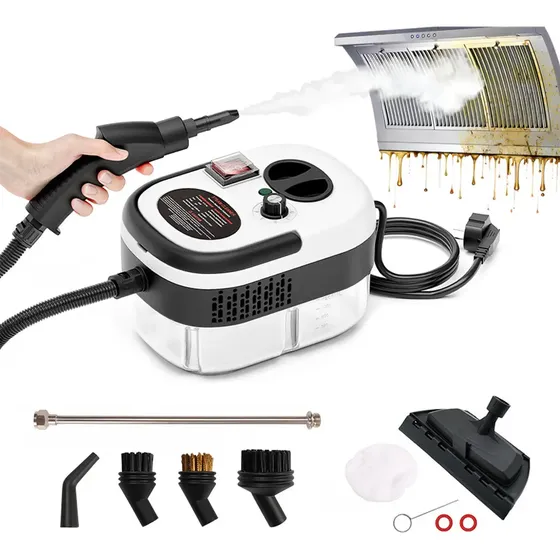 Limpiador a Vapor DOUBEM Presurizado de 2500W para Cocina y Baño con 6 Cabezales