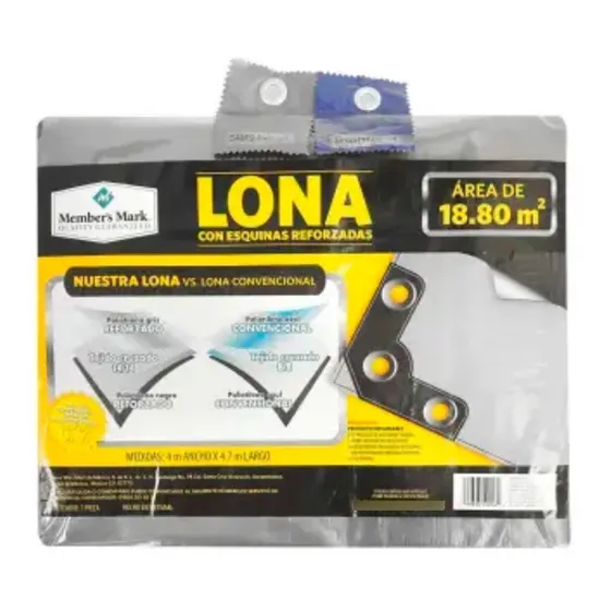 Lona Multiuso Uso Rudo Impermeable De 4m X 4.7m Color Gris