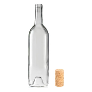 Botella De Vidrio Wine 750 Ml Con Corcho Para Vino 12 Pzas Botella De Vidrio Wine 750 Ml Con Corcho Para Vino 12 Pzas