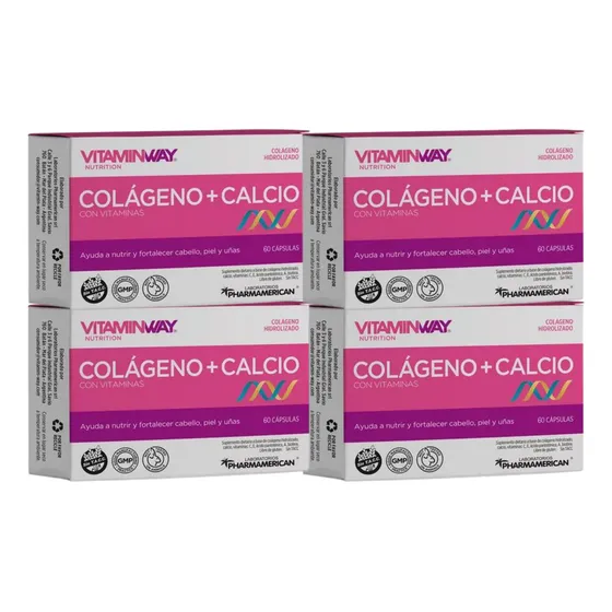 4 Colageno + Calcio Vitamin Way - 60 Capsulas