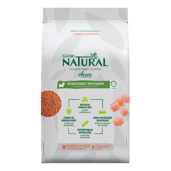 Ração Guabi Natural Cães Obesos Mini E Pequeno 1,5kg