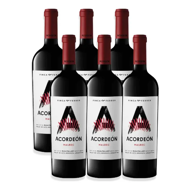 Vino Acordeón Tinto Malbec 750ml Mendoza Argentina Caja X6u