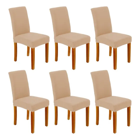 Funda Para Silla Decofundas Paris Color Arena De 60cm De Largo Con Respaldo De 45cm X 55cm Con Asiento De 45cm X 45cm - Pack X 6 Unidades