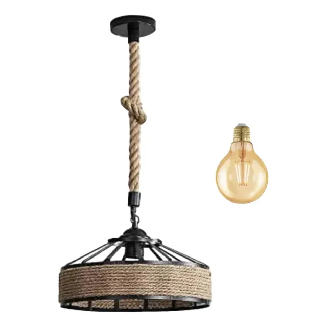 Lámpara Colgante Nórdica Estilo Vintage + Foco Led Globe 