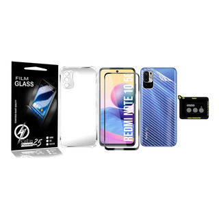 Capa P/ Redmi Note 10 5g 6.5+ Pelicula 3d + Camera + Carbono Capa P/ Redmi Note 10 5g 6.5+ Pelicula 3d + Camera + Carbono