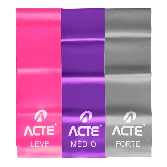 Kit Faixas Em Látex Band 3 Intensidades -leve Médio Difícil