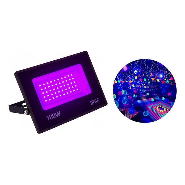 Refletor Holofote 100w Luz Negra Uv Balada Festa Efeito Neon
