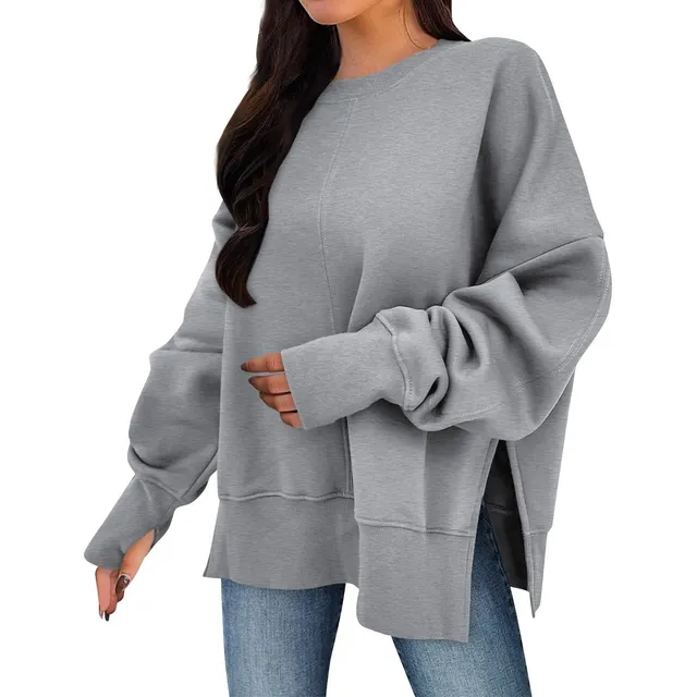 Sudadera Manga Larga Cuello Redondo Para Mujer Casual Otoño