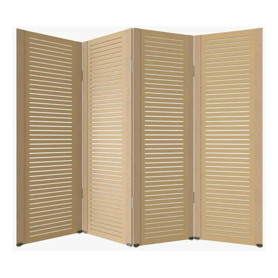Kit 4 Biombo Folha Horizontal Divisor Ripado C/ 8 Pezinhos