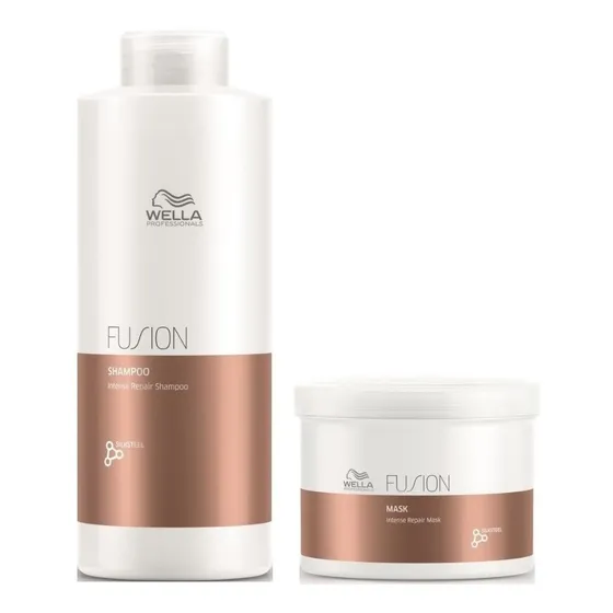 Shampoo 1000ml + Mascarilla Wella Fusion Professional