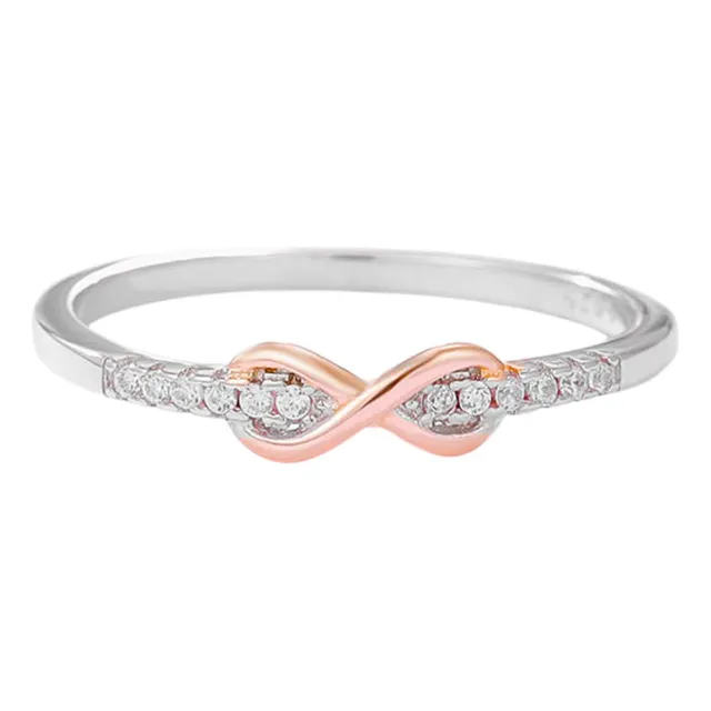 Anillo Compromiso Mujer Pareja Infinito Caja Oro Rosa Amor