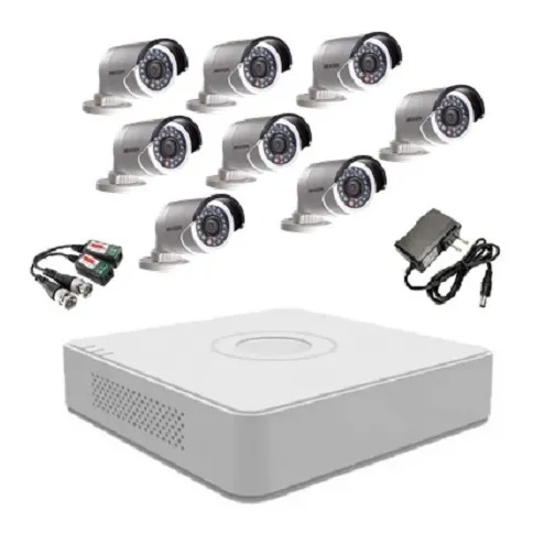 Kit Combo Dvr 8 Canales 8 Cámaras Tipo Bala 720p Seguridad