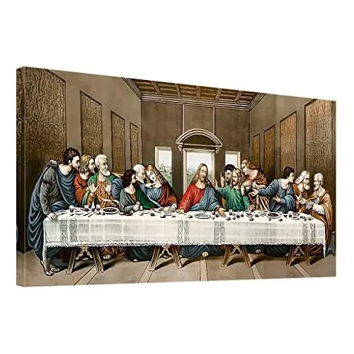 Cuadro De Última Cena Lienzo, Reproducción De Arte Cl...