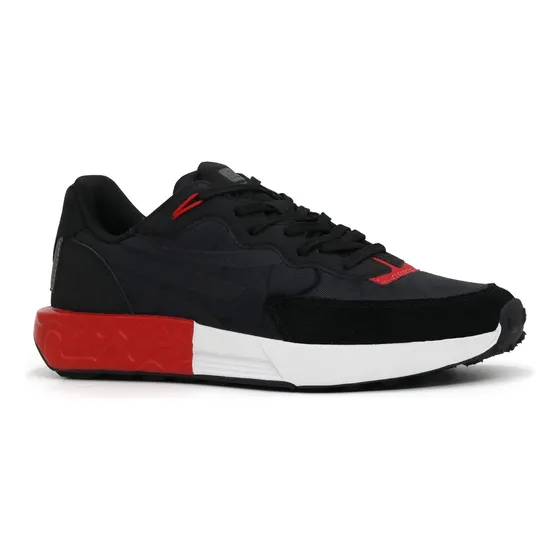 Zapatilla Apolio De Caballero Ah22-61 Negro Rojo