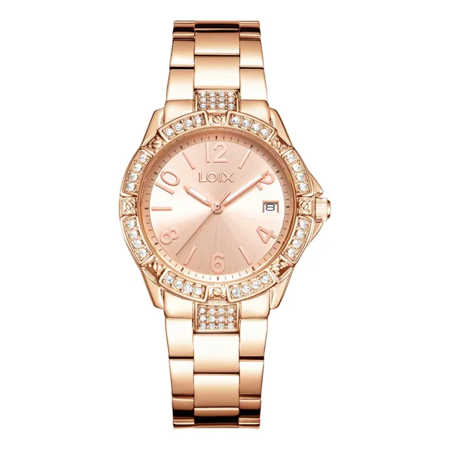 Reloj Loix Mujer Cuarzo Elegancia Calendario Stainless Steel